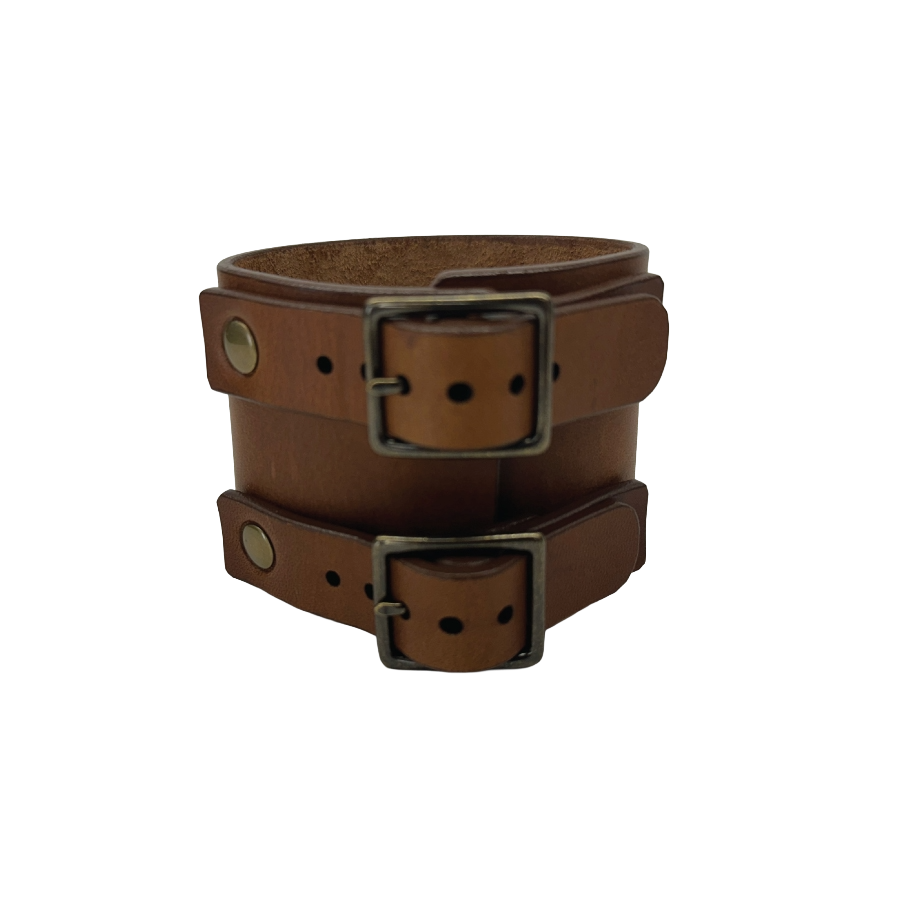 Double-Strap Leather Cuff