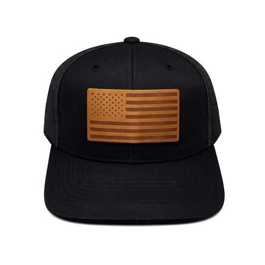 American Flag Patch Trucker Cap